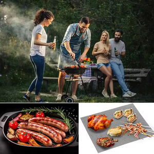 Non-stick BBQ <b>Grill</b> <b>Mesh</b> Mat Reusable PTFE Fiberglass Barbecue <b>Grill</b> Mat <b>for</b> Outdoor Cooking - Product Image 5