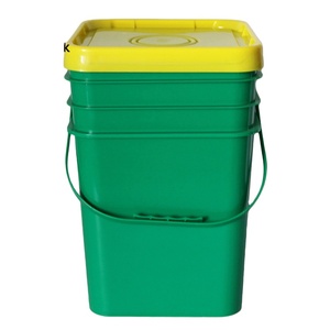 Manufacturer Promotion 20L Capacity PP Storage Bucket with Lid Direct Sales Square Plastic <b>Drum</b> <b>Pail</b> & <b>Barrel</b> - Product Image 1