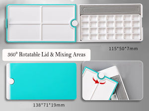 XinyiArt 360 °   <span class=keywords><strong>Palette</strong></span> de <span class=keywords><strong>peinture</strong></span> aquarelle portable à 28 compartiments avec couvercle rotatif, boîte à <span class=keywords><strong>peinture</strong></span> <span class=keywords><strong>humide</strong></span> en plastique vide pour huile et acrylique - Product Image 5