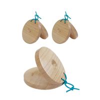 Castanet Best Selling YONGXIN Wood Flamenco Castanets Educational Toy for Baby Musical Instrument 6-Piece 5.7cm Diameter