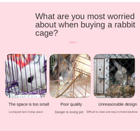 Cage d'intérieur surdimensionnée pour lapin et chien en métal de qualité avec boîte de style simple de couleur unie emballée