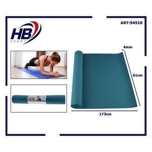 Tapis de yoga en PVC bleu paon 173*61*0.4cm, surface respirante et antidérapante, matériau écologique pour le confort et la durabilité - Product Image 1
