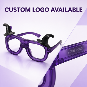 Lunettes LED Chapeau de Sorcière Halloween Lumineuses, Accessoire de Fête, Lunettes de Costume Nouveauté, Vente en Gros, Logo Personnalisé - Product Image 1
