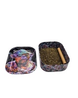 Accessoires pour fumeurs personnalisés en fer blanc imprimé avec couvercle Bac à papier à rouler Boîte de rangement Plateau à cigarettes Accessoires pour fumer du tabac