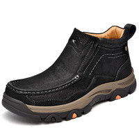Sepatu Bot Kulit Asli Pria Musim Gugur Musim Dingin Sepatu Kasual Ukuran Besar Fashion Pria Sepatu Bot Kulit Sapi Asli Pria