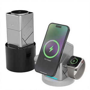 แท่นชาร์จไร้สายแม่เหล็กแบบหมุนได้ Qi2 25W 3in1 สำหรับ iPhone 15 14 13 <span class=keywords><strong>Samsung</strong></span> Galaxy S24 S23 <span class=keywords><strong>S22</strong></span> Xiaomi Apple IWatch <span class=keywords><strong>Airpods</strong></span> - Product Image 4
