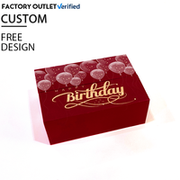 Boîte cadeau artisanale bordeaux, emballage luxueux pour rouges à lèvres, parfums et accessoires de luxe légers