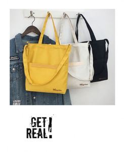 Promotion Custom Logo Canvas <b>Medium</b> Crossbody Student Tote Bag Solid Color <b>Handbag</b> for Women Gift Bag Jinhua Made - Product Image 3