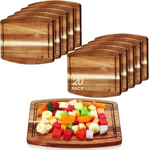 Planche à découper en bois d'acacia avec rainure pour jus, planche à charcuterie en bois, supports vierges pour gravure laser - Product Image 1