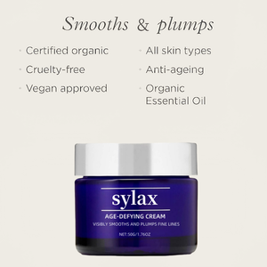Crème anti-âge puissante et biologique qui ralentit le vieillissement, lisse et repulpe les ridules et les rides, ingrédients d'origine végétale, non irritante, Sylax - Product Image 6