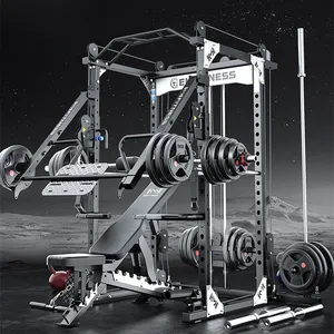 2022 yeni ev vücut geliştirme kablo Crossover çok fonksiyonlu ağırlık kaldırma eğitim güç kafesi Squat çerçevesi Gym Smith makinesi