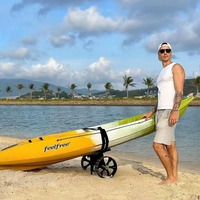 Chariot de transport de kayak de luxe en plastique pour le transport de kayaks et de canoës