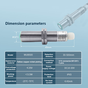 비접촉 재료 레벨, 액체 레벨, 거리 감지, 스위치, 변위, 거리 측정 센서, 초음파 - Product Image 5
