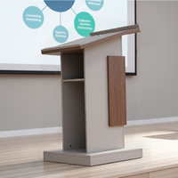 Pupitre Moderne Portable en Bois – Confortable, en MDF et Acier Inoxydable, Idéal pour Salles de Classe, Conférences, Centres Commerciaux ou Hôtels