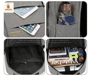 Best Selling Charging USB <b>Laptop</b> <b>Backpack</b>, Outdoor Multi Function Waterproof Geometric Cotton School Bag Made in Vietnam - Product Image 6