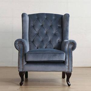Sillón de Ocio Estilo Americano con Respaldo de Tela, Tapizado y Acolchado, para Sala de Estar, Hotel y Bar - Product Image 3