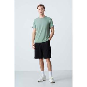 Shorts pour homme en coton noir, épais, doux, texturé, coupe standard, basique - 81275 - Noir - Product Image 6