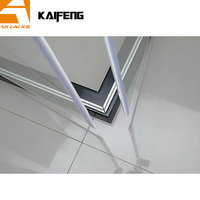 Cabine de douche pliante en aluminium bon marché KF-2315A 900x900, entrée d'angle économique, salle de douche en verre, gain de place
