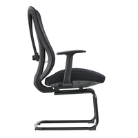Chaise de bureau de direction de luxe, accoudoirs fixes, sans roulettes, hauteur réglable, design moderne, matériau en tissu pour salles de réunion