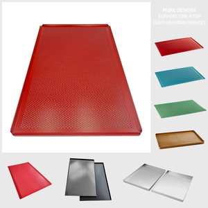 Bandeja de Hornear de Aluminio Rojo Perforada de Alta Calidad con Revestimiento Antiadherente, Bandeja Rectangular Resistente para Repostería - Product Image 6