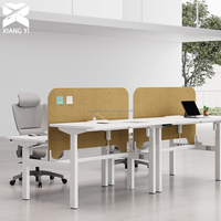Poste de travail électrique moderne, bureau relevable pour 2 à 4 personnes, table de bureau électrique modulaire, cloisons de bureau en bois