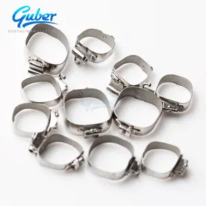 + Guber bracket orthodontic teeth braces molar bands with convertible double buccal tube and lingual sheaths