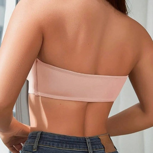 Women's Strapless <b>Bra</b> Sexy Seamless Front Button <b>Bra</b> Comfortable Smooth Women's Half Cup Non-slip Underwear - Product Image 3