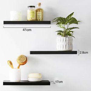<span class=keywords><strong>Étagère</strong></span>s flottantes en bois noir personnalisées, type sol, simples, réglables, durables pour salle de bain, cuisine, salon, pot de fleurs, moins cher - Product Image 3