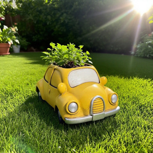 Maceta de Flores con Diseño de Auto Retro, Creativa, de Resina, para Suculentas, Decorativa para Balcón y Jardín, Superventas - Product Image 1