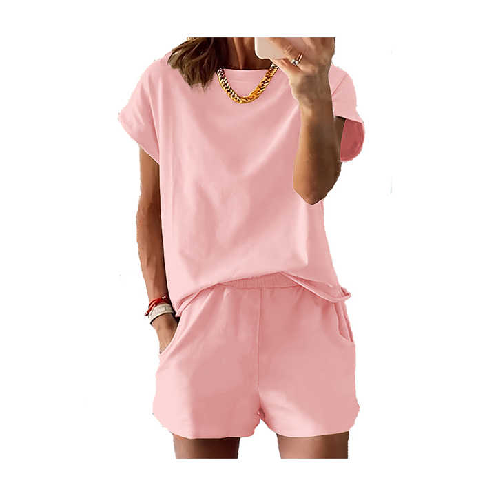 Wholesale 2 Piece Shorts Outfits Women Solid Jogger Set T Short and Shirt  Set Biker Two