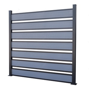 รั้ว Wpc ตั้ง<span class=keywords><strong>สวน</strong></span>สีน้ําตาลกลางแจ้งพร้อมโพสต์ - Product Image 3