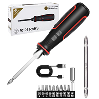 Tournevis électrique rechargeable USB 3,7 V avec lumière LED, outils miniatures sans fil, moteur sans balais 5 Nm, polyvalent pour le bricolage, sur batterie
