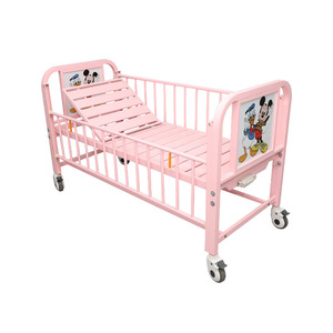 Lit médical pédiatrique manuel à manivelle simple pour enfants, dimensions L1600*W800*H600mm, avec roulettes à frein - Product Image 5