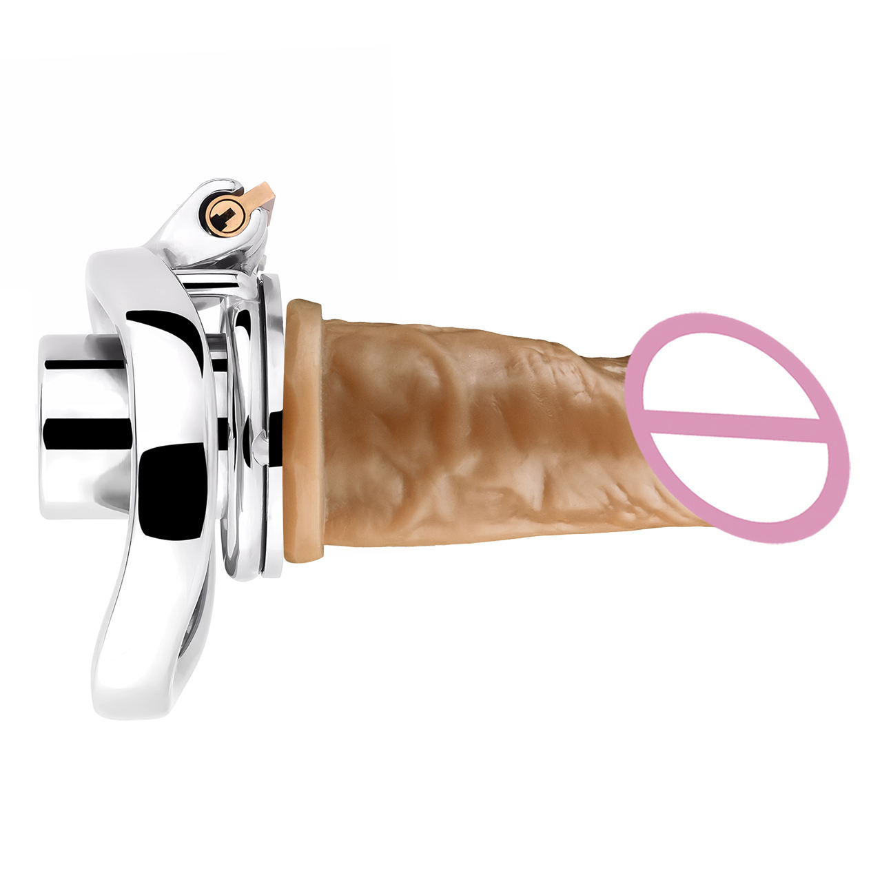 Cage à anneaux incurvée couleur argent + gode en L