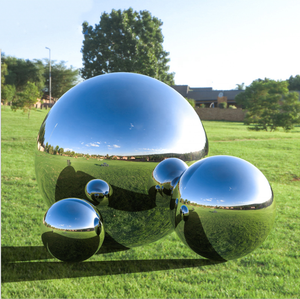 Esfera de acero inoxidable 2 "3'' 4 ''5'' 6 "7'' 8 ''10'' 12 "14'' 16 ''Escultura al aire libre Espejo pulido Bola de observación brillante - Product Image 1