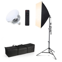 Lampe LED 150W, boîte à lumière rectangulaire 50*70 cm, ampoule LED 3200-5600K, boîte à lumière avec télécommande, trépied, sac de transport