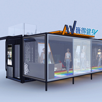 Studio de fitness modulaire préfabriqué en conteneur, salle de sport portable personnalisée en conteneur pour centre de fitness commercial extérieur