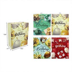 144 pièces/CS 10,2"X12,6"X4,7" Sac cadeau d'anniversaire, cadeaux de fête, modèle 375968 - Product Image 1