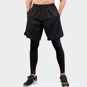 二合一男士定制运动压缩锻炼短裤5英寸健身房慢跑者固体风格跑步短裤 - Product Image 4