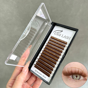 ESSI LASH 0.03 0.05 0.07 <span class=keywords><strong>J</strong></span> B C CC <span class=keywords><strong>D</strong></span> DD L LC LD <span class=keywords><strong>M</strong></span> LU Curl 5-25mm Marrón Volumen Cachemira Extensiones de Pestañas Proveedores Mayoristas - Product Image 2