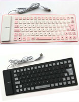 Vente en gros Clavier USB portable 88 touches Fonctionnement de la membrane en silicone souple étanche et flexible pour PC 3 touches Anti-Ghosting