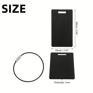 Étiquettes de bagages en aluminium personnalisées avec logo, étiquettes nominatives de voyage avec anneau métallique pour sacs à dos, valises et sacs - Product Image 3