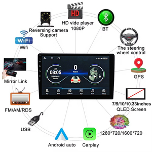 9/10 pouces Android Car Play - Fast 4G <span class=keywords><strong>TEL</strong></span> 8-Core GPS Système de navigation HD Écran tactile Android <span class=keywords><strong>Auto</strong></span>/USB/AUX Custom Car Stereo - Product Image 3