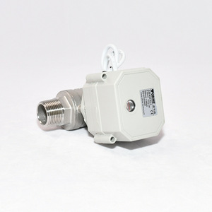 Vanne à boisseau sphérique électrique A30M24 3/8 po en acier inoxydable, à passage direct, double filetage extérieur, pour eau, 24 V CC - Product Image 1