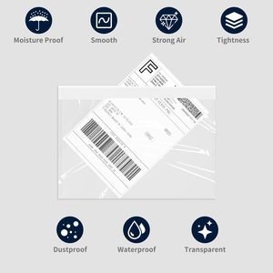 100 pochettes transparentes pour étiquettes d'expédition, auto-adhésives, pour listes de colisage et documents, pour l'emballage logistique - Product Image 3