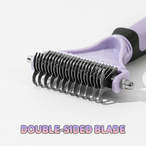CUSTOM <b>Pet</b> Grooming <b>Brush</b> Deshedding Dematting Undercoat Stainless Steel Plastic Safe for Dogs Cats Small Animal - Product Image 5