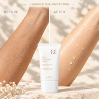 Crème solaire quotidienne végane à label privé, protection UV large spectre SPF 30 PA+++, lotion pour le visage, résistante à l'eau, hydratation apaisante