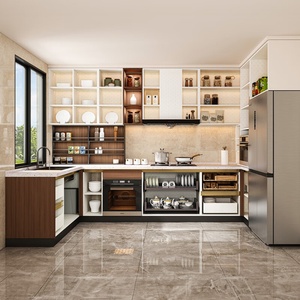 Custom Modular Kitchen <b>Cabinet</b> Sets with Modern Design Stainless Steel and MDF Construction Made in <b>China</b> - Product Image 5