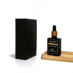 Custom Printing 30ml 50ml Rectangle Serum Dropper Bottle 1oz Black square Oil Dropper Bottle with Paper <b>Box</b> Packaging - Product Image 2