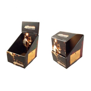 Customized cardboard retail paper beef jerky energy bars tear off display box chocolate bar tabletop display packaging boxes